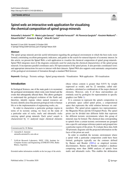 An Interactive Web Application for Visualizing the Chemical Composition of Spinel Group Minerals