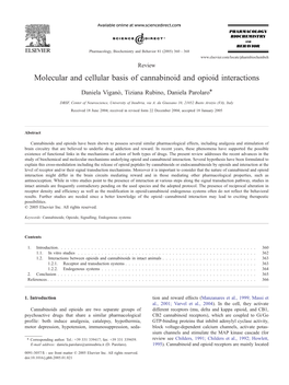 Molecular and Cellular Basis of Cannabinoid and Opioid Interactions