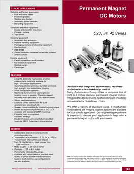 Permanent Magnet DC Brush Motors Technical Data Sheet