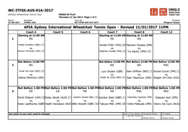 ITF Wheelchair Tennis Tournament Planner