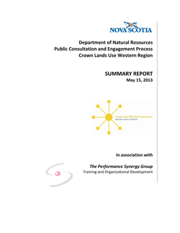 SUMMARY REPORT May 15, 2013