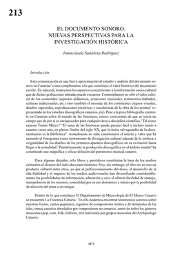 El Documento Sonoro. Nuevas Perspectivas Para La Investigación Histórica