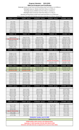 2019-2020 Degree Program Academic Calendar.Xlsx