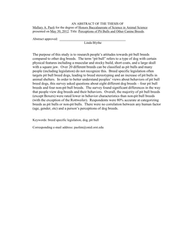 AN ABSTRACT of the THESIS of Mallary A