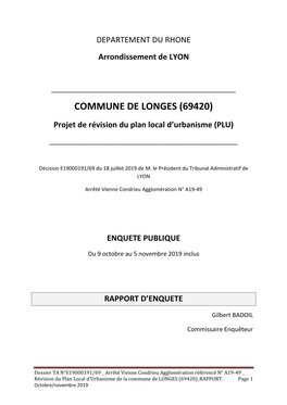 Commune De Longes (69420)