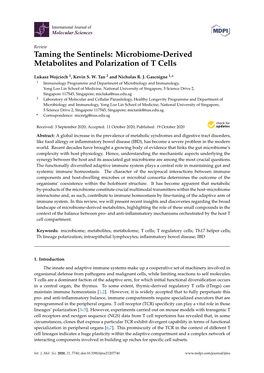 Microbiome-Derived Metabolites and Polarization of T Cells
