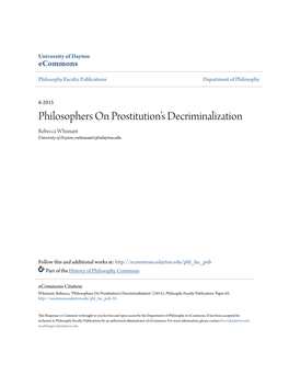 Philosophers on Prostitution's Decriminalization ­ Daily Nous