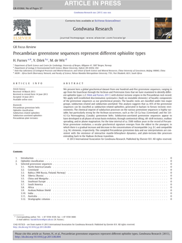 Precambrian Greenstone Sequences Represent Different Ophiolite Types