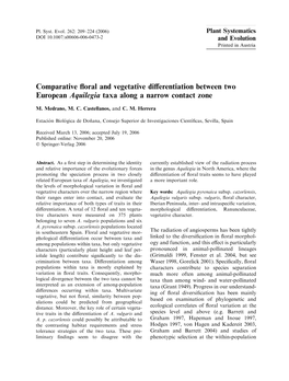 Comparative Floral and Vegetative Differentiation Between Two