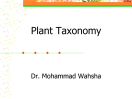 Plant Taxonomy