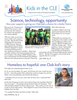 Kids in the CLE a Boys & Girls Clubs of Cleveland Newsletter