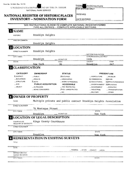 National Register of Historic Places Inventory - Nomination Form