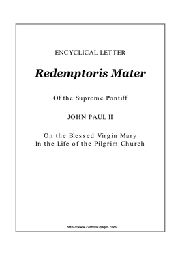 Redemptoris Mater