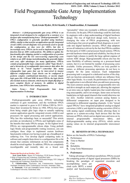 Field Programmable Gate Array Implementation Technology