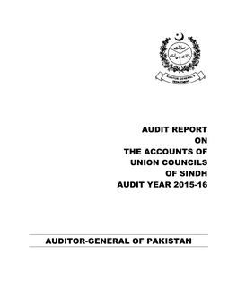 Audit Report on the Accounts of Union Councils of Sindh Audit Year 2015-16