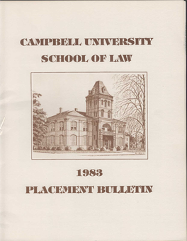 Campbell University School of Law 1983 Placement Bulletin