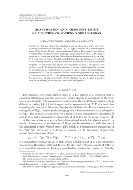 Quantisation and Nilpotent Limits of Mishchenko–Fomenko Subalgebras