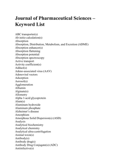 Official Keyword List