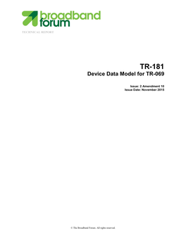Device Data Model for TR-069