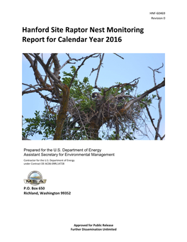 Hanford Site Raptor Nest Monitoring Report for Calendar Year 2016