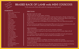 BRAISED RACK of LAMB with MINI COUSCOUS Try This Savory Rack of Lamb Dish, Perfect for Impressing Any Dinner Guest!