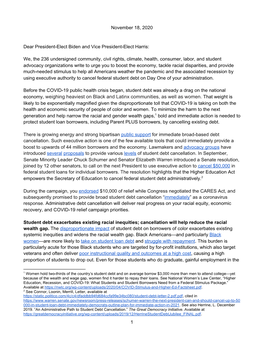 CDF Joins Over 200 Organizations Urging the New Administration to Cancel Federal Student Debt