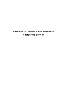 Chapter 4.1.9 Ground Water Resources Coimbatore District