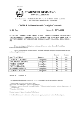 Approvazione Schema Convenzione Per Gestione