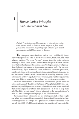 Humanitarian Principles and International Law