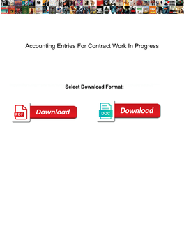 Accounting Entries for Contract Work in Progress