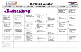 Recreation Calendar