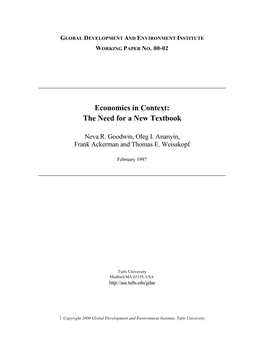 Economics in Context: the Need for a New Textbook