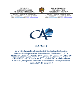 Raport 1, CA, 7-14 Iunie 2019