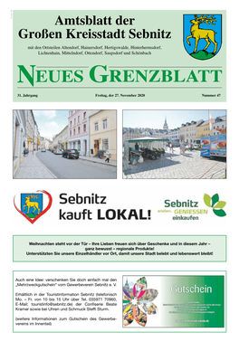 Neues Grenzblatt Nr. 47 Vom 27.11.2020