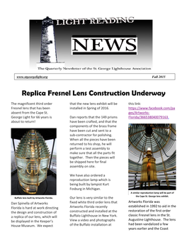 Replica Fresnel Lens Construction Underway