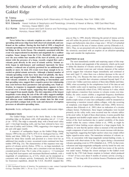 Seismic Character of Volcanic Activity at the Ultraslow-Spreading Gakkel Ridge