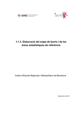 1.1.3. Elaboració Del Mapa De Barris I De Les Àrees Estadístiques De Referència