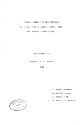 Feeding Biology of the Starfish Conscinasterias Calamaria (Gray)