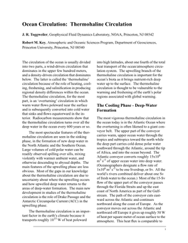 Ocean Circulation: Thermohaline Circulation