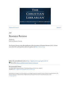 Resource Reviews Phyllis Fox Point Loma Nazarene University