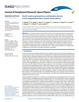 Journal of Geophysical Research: Space Physics