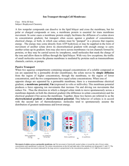 Ion Transport Through Cell Membrane: a Few Nonpolar