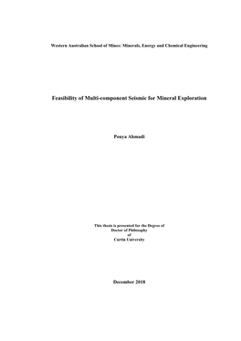 Feasibility of Multi-Component Seismic for Mineral Exploration