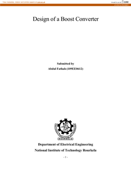 Design of a Boost Converter