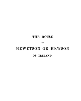 HEWETSON 01-T HEWSON