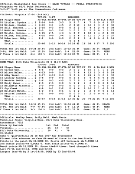 NCAA Box Score