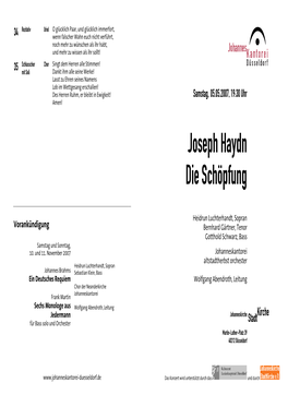 Joseph Haydn Die Schöpfung