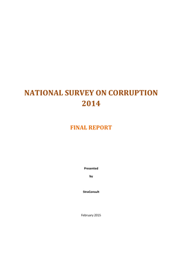 National Survey on Corruption 2014