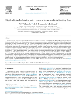 Highly Elliptical Orbits for Polar Regions with Reduced Total Ionizing Dose