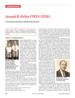 Joseph B. Keller (1923–2016)